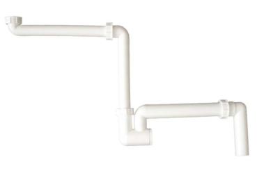 Raumspar-Waschtisch-Möbelsiphon DN32x5/4" senkrecht HL137.1/30